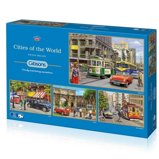 Gibsons Puzzle 4x500: Cities of the World