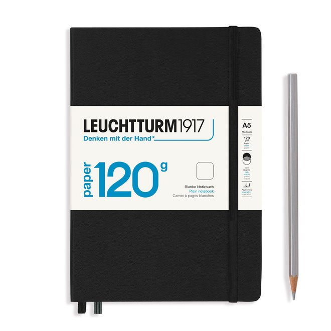 Leuchtturm1917 Notebook 120g Medium Plain Black