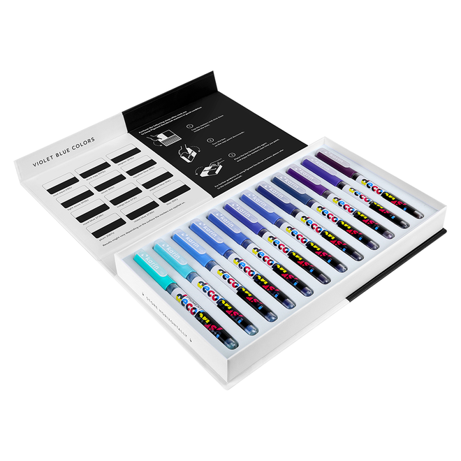 Karin Pigment Decobrush Violet-Blue Colors 12Pc Set