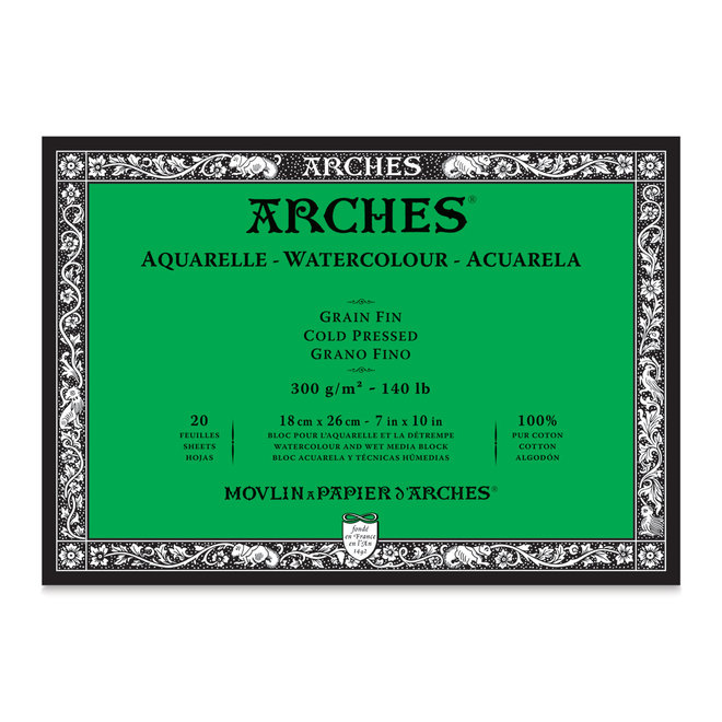 Arches Watercolour Block Cold Press Cp 140Lb 7X10