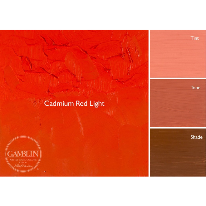 GAMBLIN ARTIST'S OIL COLORS 37ML Cadmium Red Light