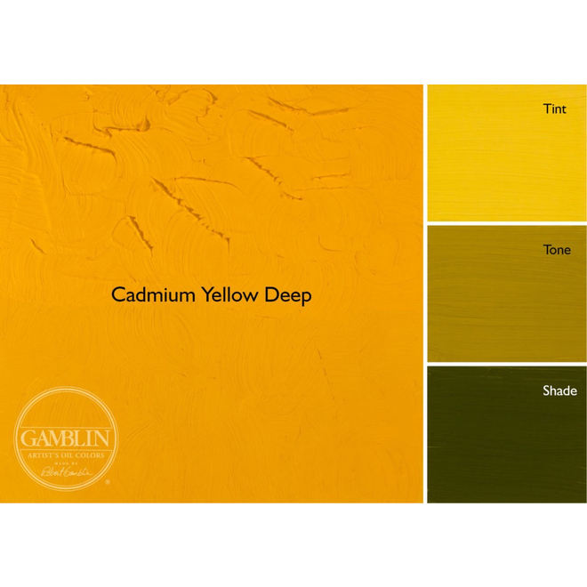 GAMBLIN ARTIST'S OIL COLORS 37ML Cadmium Yellow Deep 37ml tube