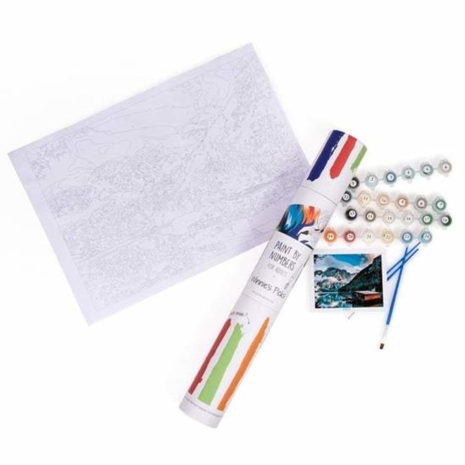 Adult Paint By Numbers Kits, A Norwegian Fjord Cabin - Advanced