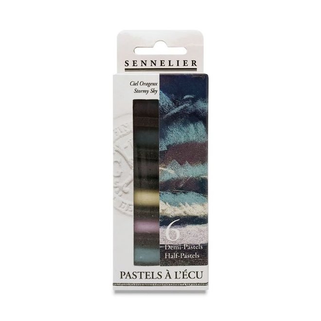 Sennelier 6 Half Soft Pastel Assorted Colours Stormy Sky