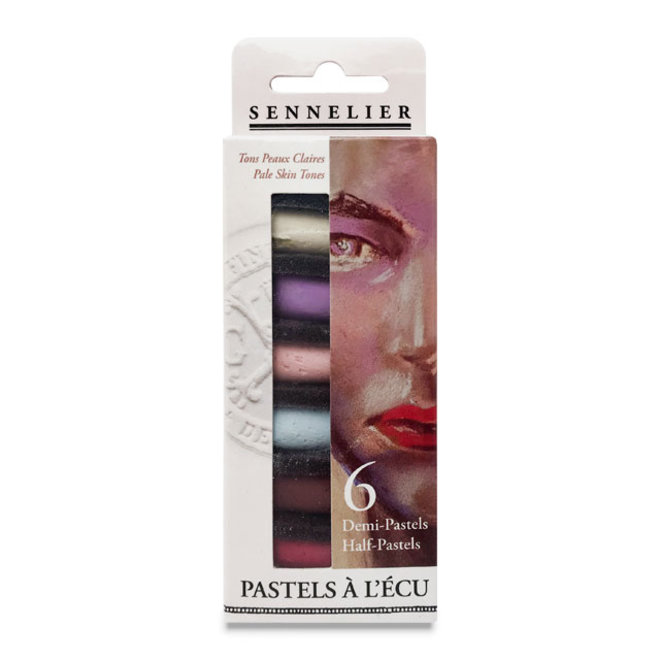 Sennelier 6 Half Soft Pastel Assorted Colours Pale Skin Tones