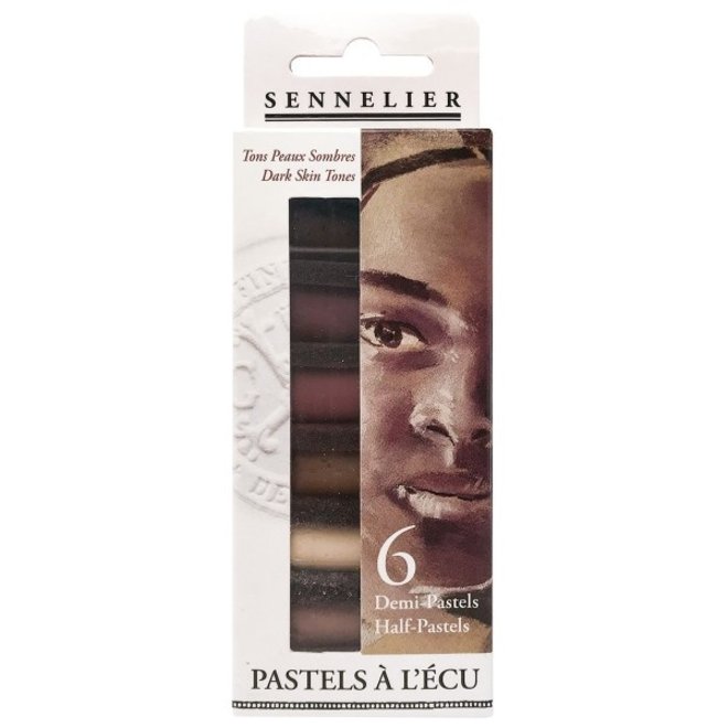 Sennelier 6 Half Soft Pastel Assorted Colours Dark Skin Tones