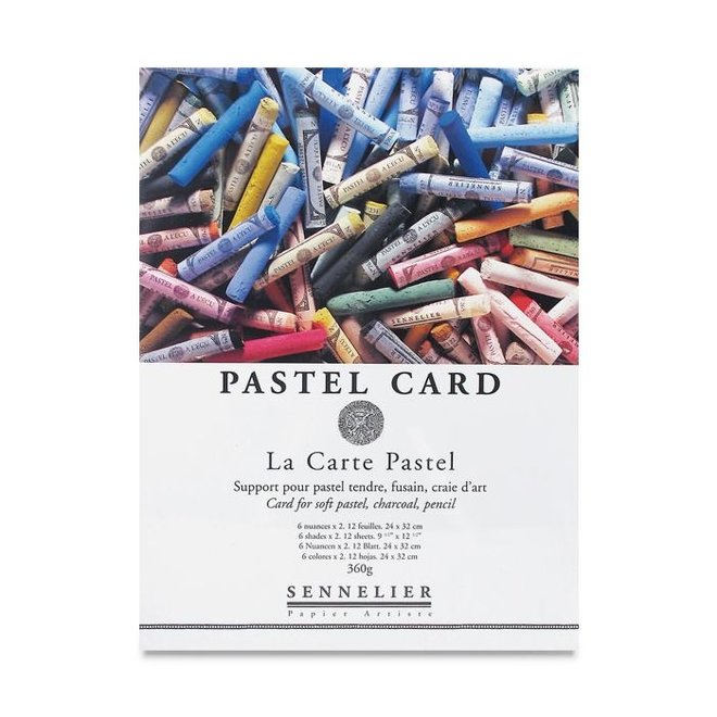 Sennelier Pastel Card - La Carte Pad 170lbs, 360g - 24cmx32cm (9.45"X12.6") - Assorted Colour - 12 Sheets