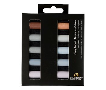 Rembrandt Soft Pastels 10Pc Half Stick Set Grey Tones