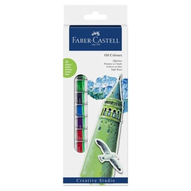 Faber Castell Starter kit Oil colours box of 12 colours 12ml tubes