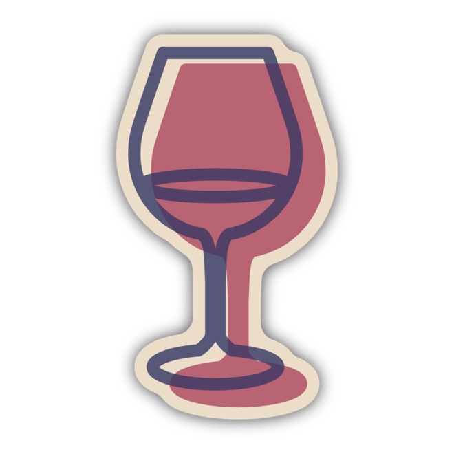 GLASS OF WINE | LARGE PRINTED STICKER