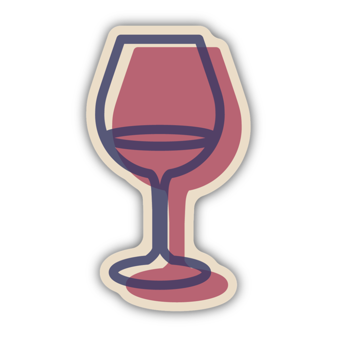 Glass Of Wine | Large Printed Vinyl Sticker