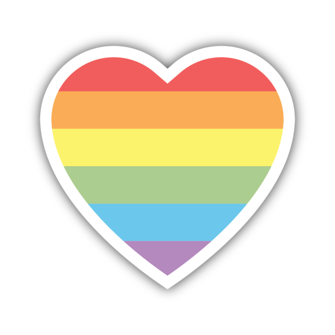 Pride Heart | Large Printed Vinyl Sticker
