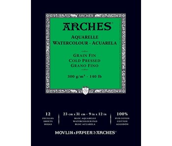 Arches Cold Press 9x12 Pad; Pack of 3 Pads