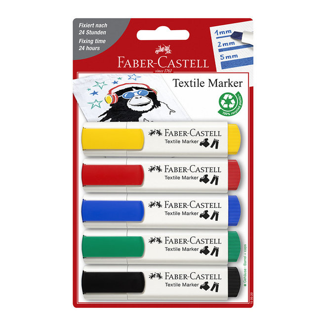 Faber-Castell Textile Marker Blister 5 Colours