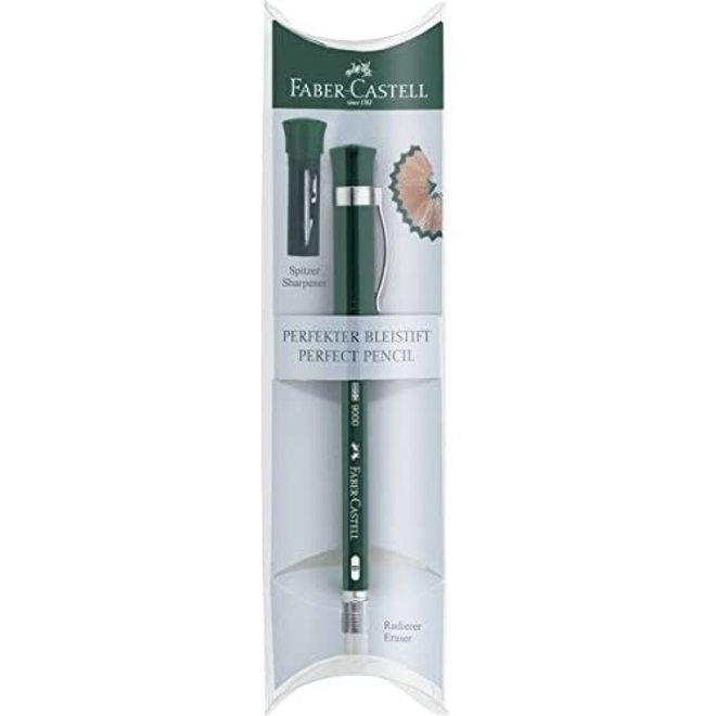 Faber Castell 9000 Perfect Pencil Green Sharpener, Eraser, Extender