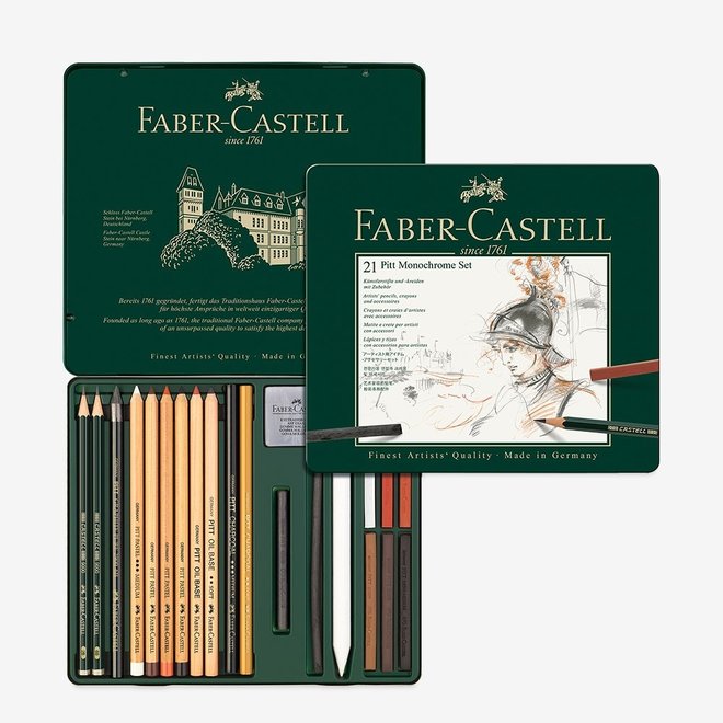 Faber Castell Monochrome 21 Piece Tin Set