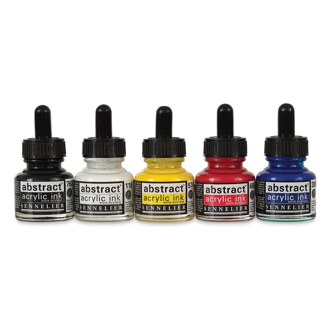 Sennelier Abstract Acrylic Ink Set, 5-Color Primary Set