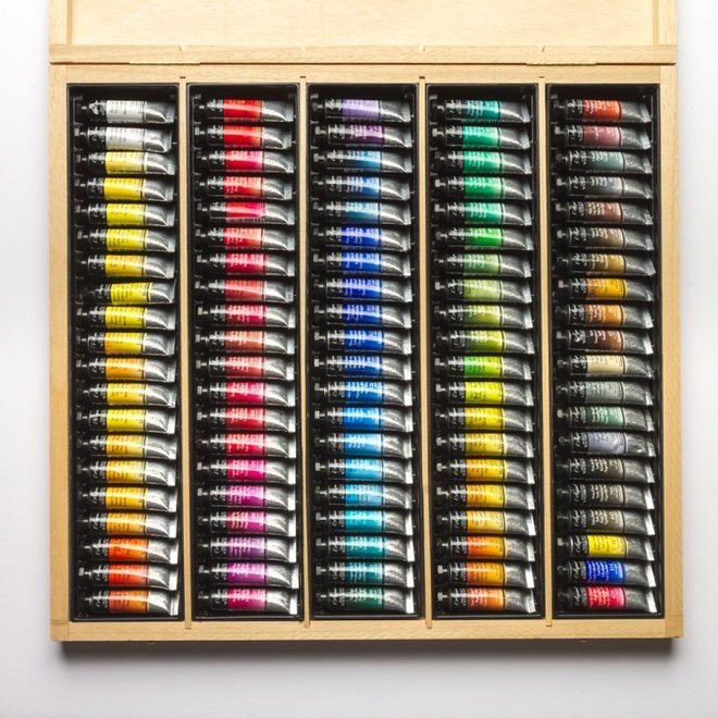 Sennelier French Artists' Watercolour Sets, 98-Color Complete Wood Set