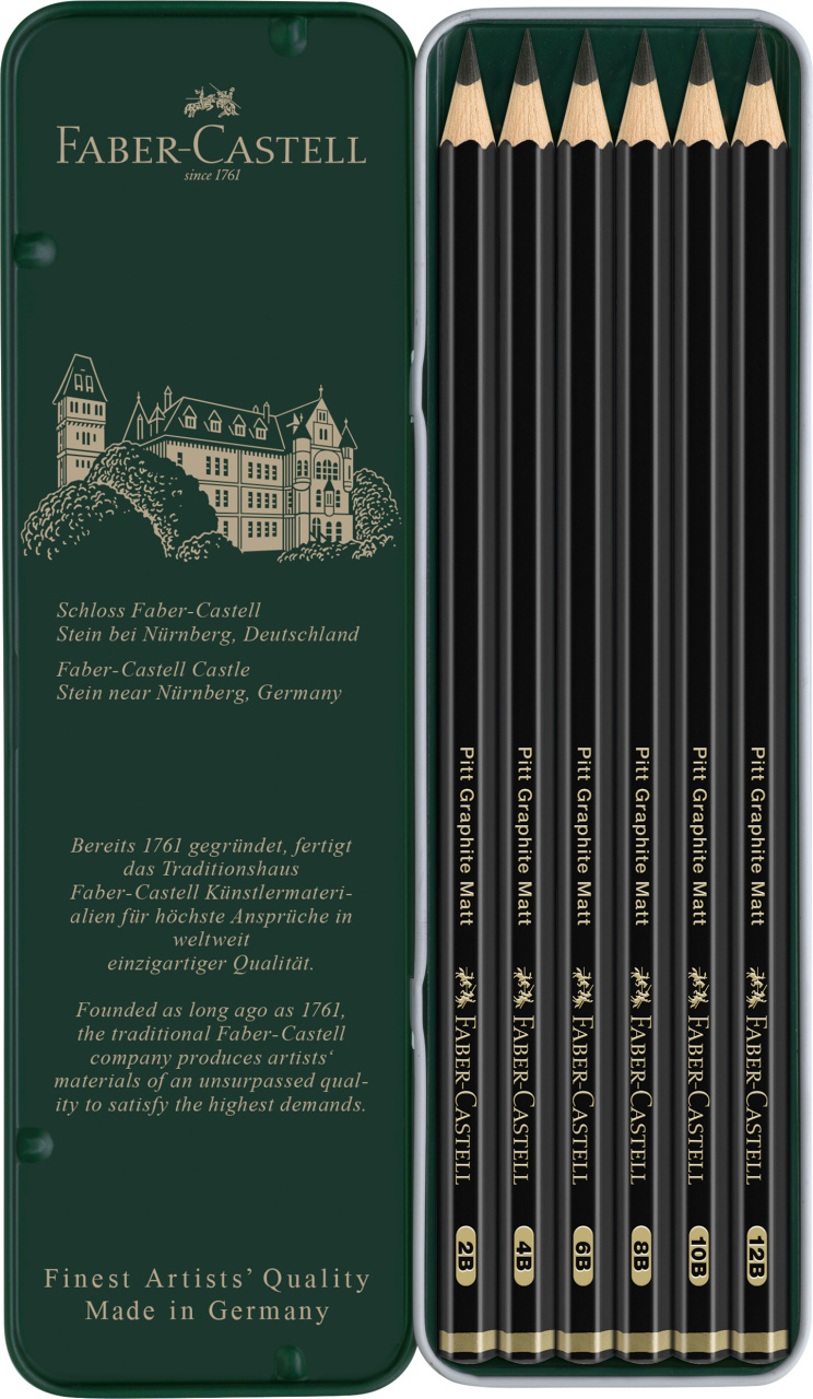 Faber Castell Pitt Matt Graphite Set Of 6 Pencils - Endeavours ThinkPlay