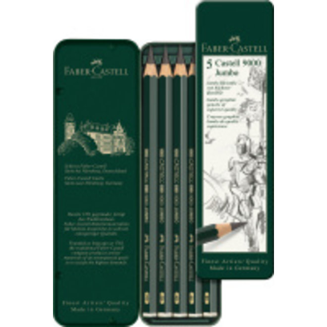 Faber Castell 9000 Jumbo 5 Pencil Tin