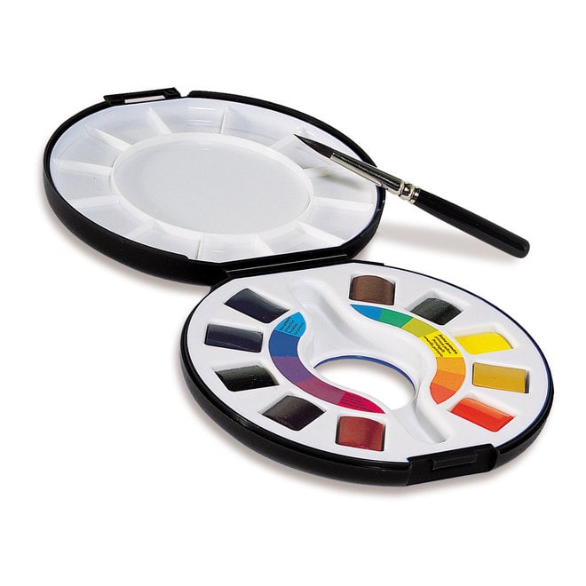 Raphael Watercolor 10-Pan Travel Set with Brush, 10-Color Set