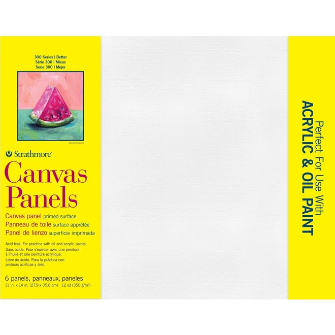 Strathmore 300 Series Canvas Panel 11x14 6 Count Value Pack