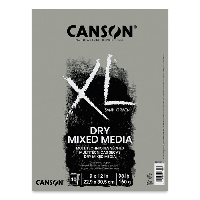 Canson XL Dry Media Grey Sand Paper 9x12"