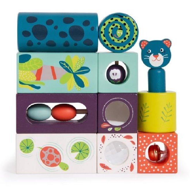 Moulin Roty - Dans La Jungle - Stack-Up Activity Cubes
