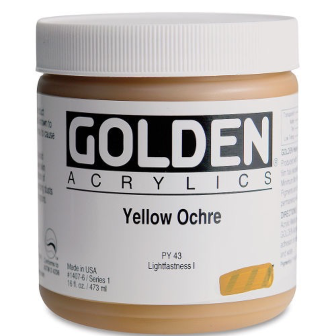 Golden Heavy Body Acrylic 16 oz. Yellow Ochre