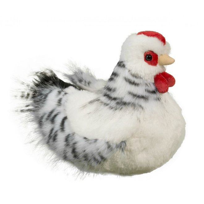 Douglas Cuddle Toy Plush - Salty Black & White Hen