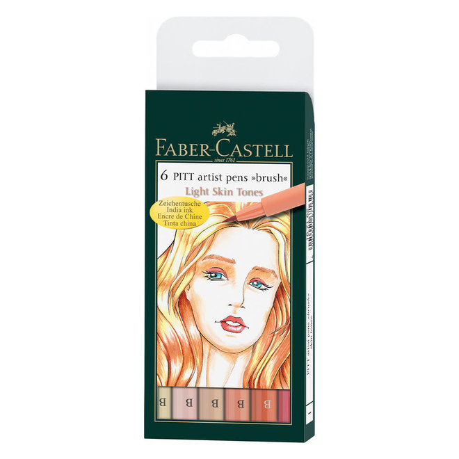 Faber-Castell Pitt Pen 6pk Light Tones