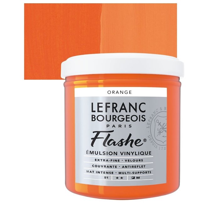 Lefranc Bourgeois  Flashe, Orange, Matte Artist'S Color, 125Ml Jars