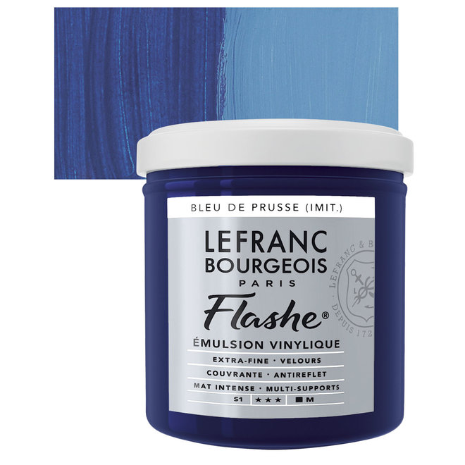 Lefranc & Bourgeois Flashe, Prussian Blue, Matte Artist's Color, 125ml Jars