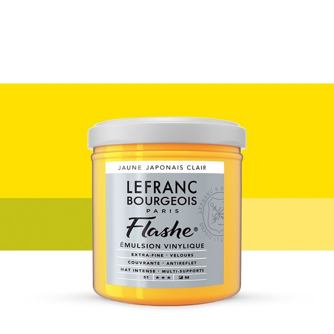 Lefranc & Bourgeois Flashe, Japanese Yellow Light, Matte Artist's Color, 125ml Jars
