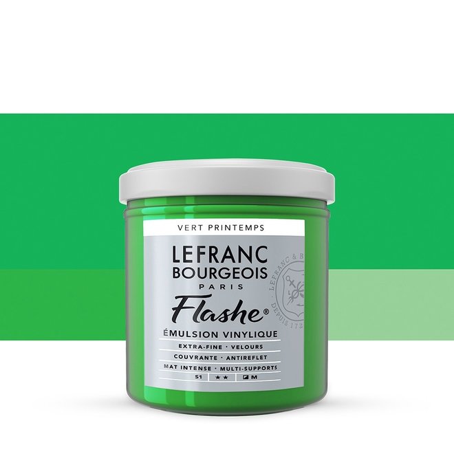Lefranc & Bourgeois Flashe, Spring Green, Matte Artist's Color, 125ml Jars