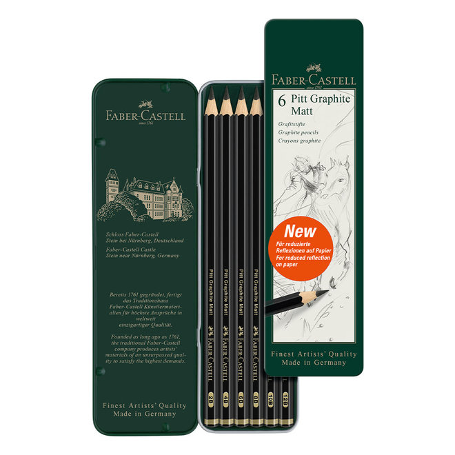 Faber Castell Pitt Matt Graphite Set of 6 Pencils