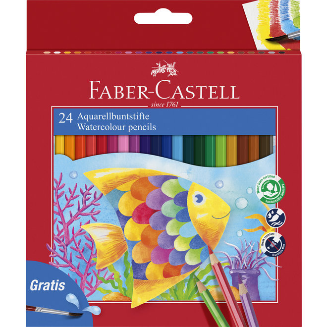 Faber-Castell Water Soluble Colour Pencil 24 + Brush