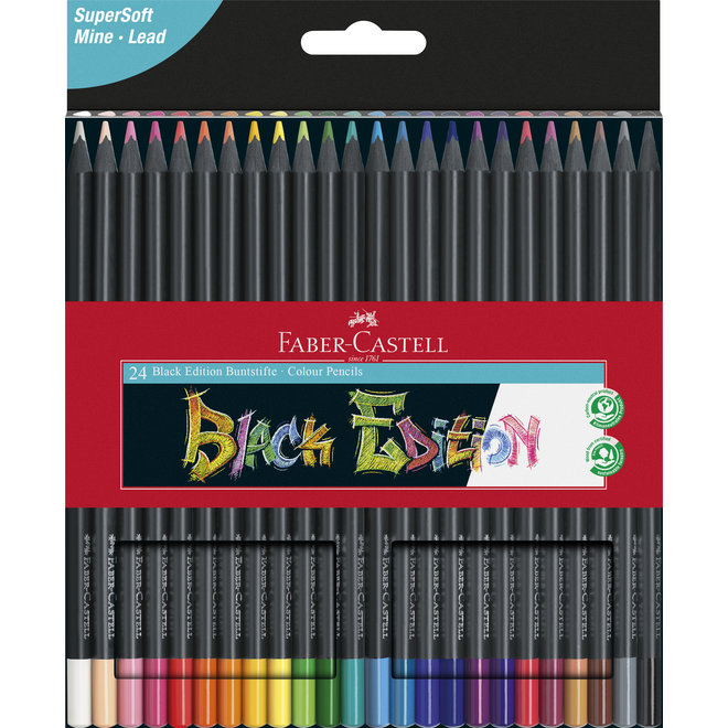Faber-Castell Black Edition Colour Pencil - 24 tin