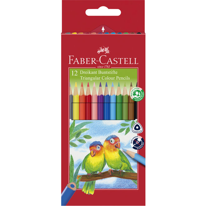 Faber-Castell Triangular Colour Pencil - Jumbo 12