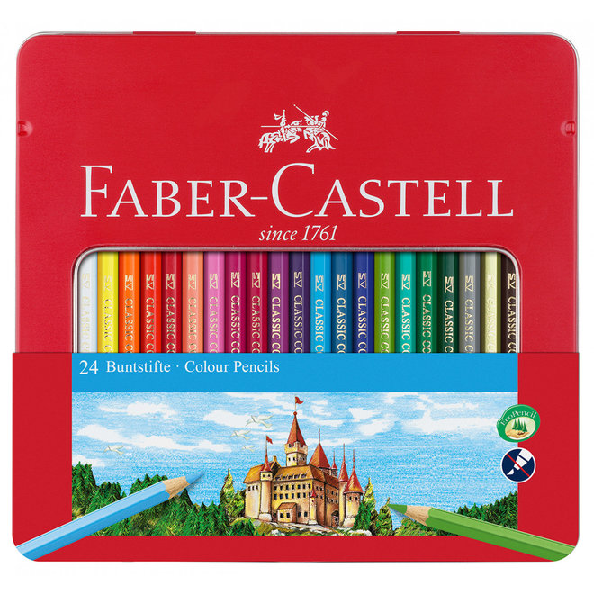 Faber Castell Colour Pencil Hexagonal Window Tin 24Pc