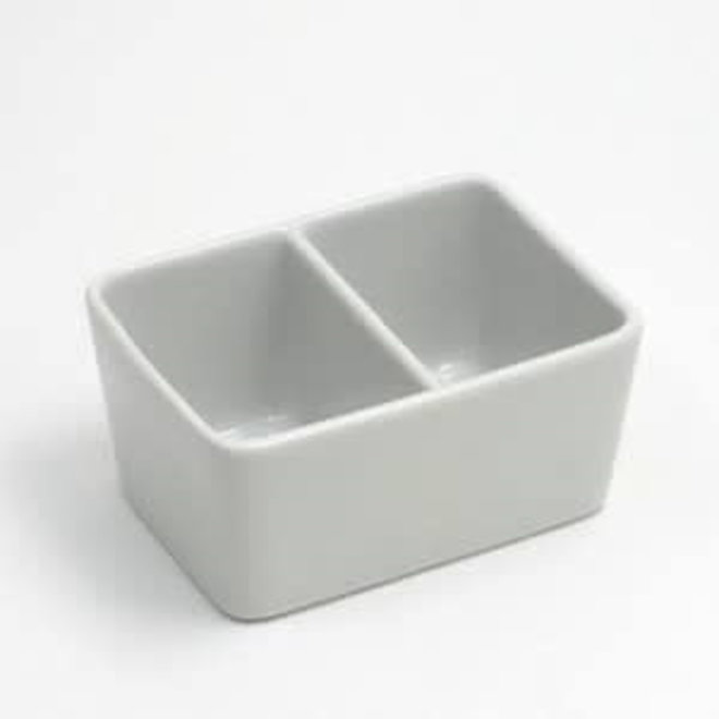 Porcelain Water & Brush Brush Cup with two compartments