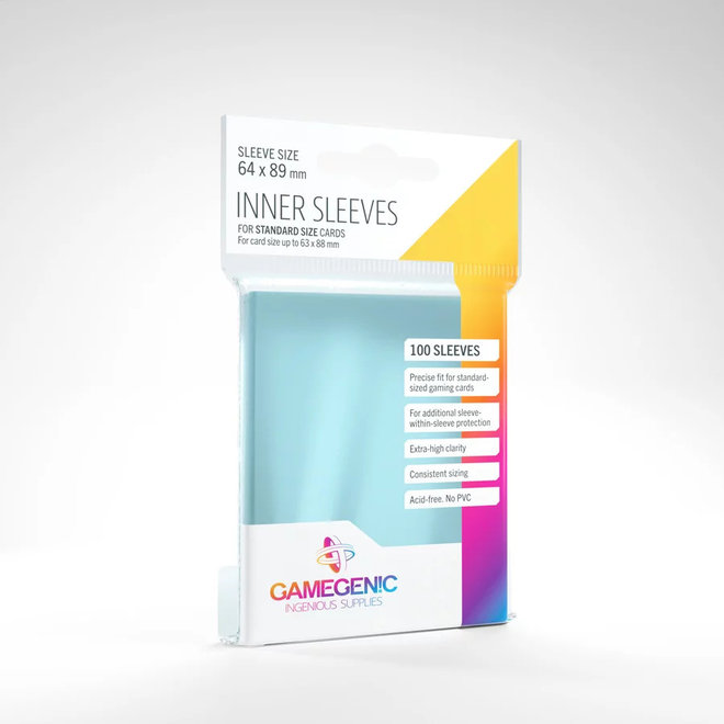 Gamegen!C: Sleeves: Inner Sleeves - Standard Size, Card Size 63X88Mm