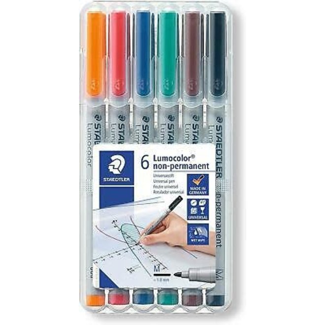 Staedtler Lumocolor Non-Permanent Universal Pen - 6 Colours
