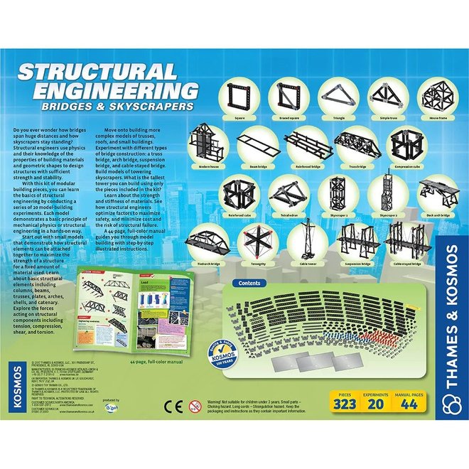 Thames & Kosmos: STEM Experiment Kit - Structural  Engineering: Bridges & Skyscrapers