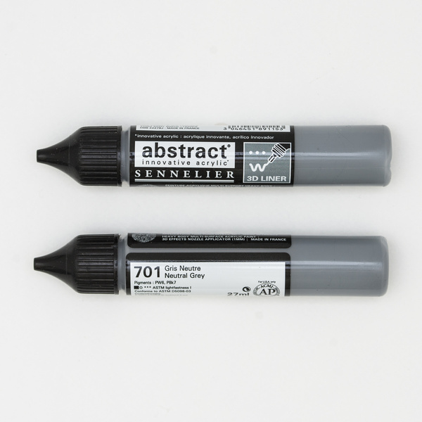 Sennelier Abstract Liner 27ml – Colore Bright Yellow Green. Pennello Applicatore Per Pittura Acrilica 3D, Effetto Rilievo. Made In France. - 2