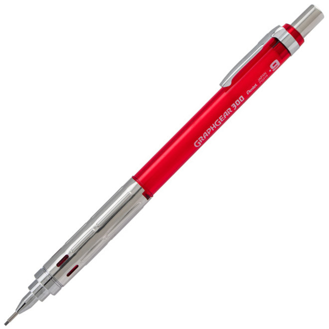 Pentel Mechanical Pencil Graphgear 300 Red .9Mm Cd