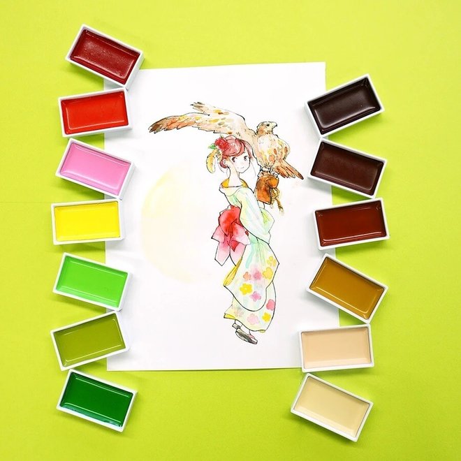 Kuretake Gansi Tambi 48 Colour Watercolour Set