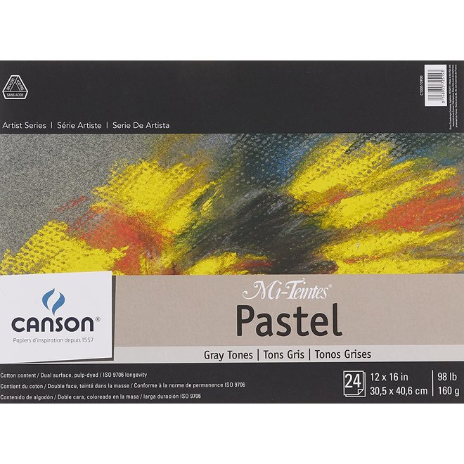 Canson Mi-Teintes Pastel Gray Tones Pad 12x16 98lb