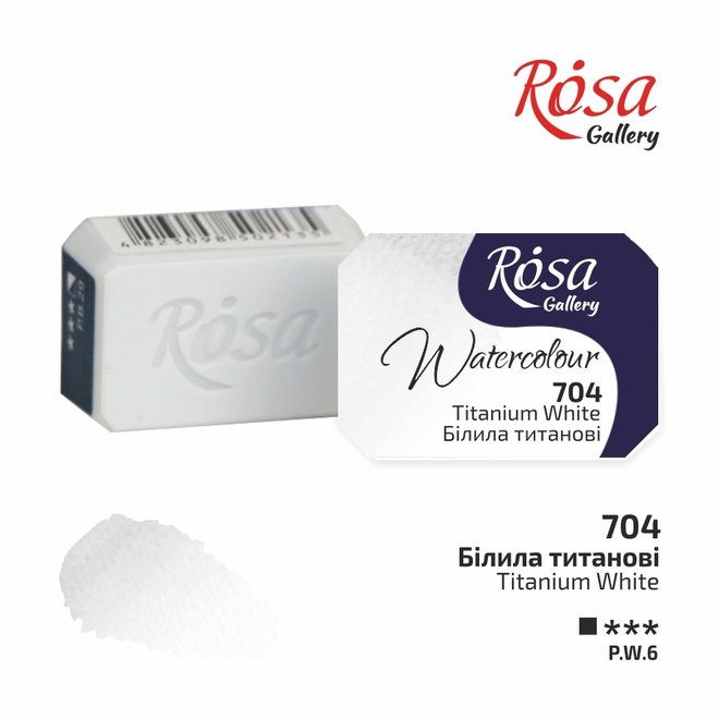 Rosa Gallery Watercolour 2.5Ml Full Pan Titanium White 704