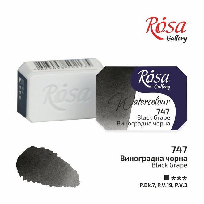 Rosa Gallery Watercolour 2.5ml Full Pan Black Grape #747